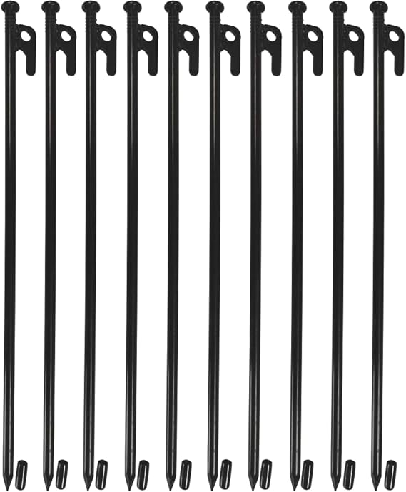 DANCHEL OUTDOOR 16 Inch Tent Stakes Heavy Duty 10 Packs