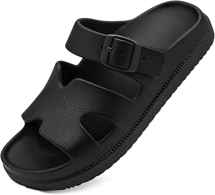 Cubufly Kids Slide Sandals Girls Boys Buckle Adjustable Slipper Slip On Water Sandal