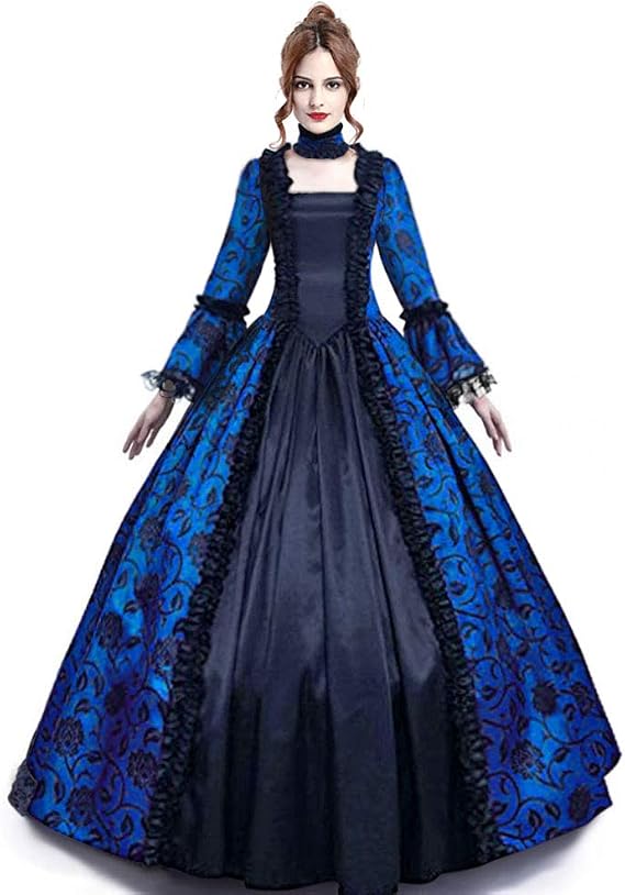 Medieval Queen Vitorian Dress Gothic Lace Bell Sleeve Ball Gown Renaissance Royal Fancy Masquerade Vampire Costume