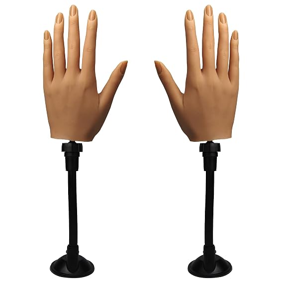 Silicone Practice Hand, Bendable Female Mannequin Hand for Acrylic Nails