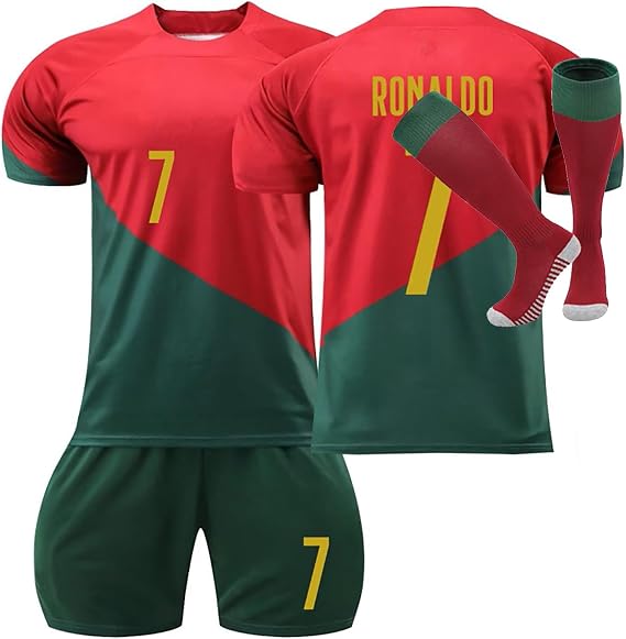 Al NASSR FC Jersey Kit for Adult/Children, 2022/23 Home Away Soccer Jerseys New Sesson Unisex Activewear Football Kits Boys' Football Training Shirts Shorts and Socks Sportswear Tracksuit