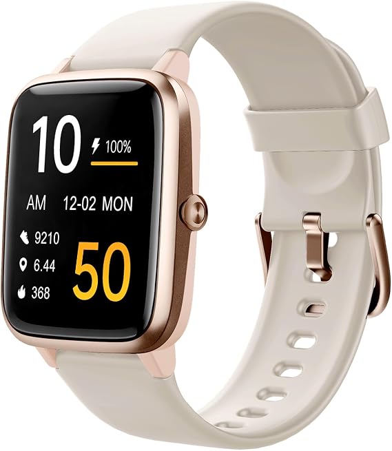 Fitness Tracker Fitness Watches for Women Men (Make/Answer Calls), 1.85" Smart Watch for iPhone/Android Phones, Heart Rate/Sleep Monitor Steps Tracker Watch Pedometer IP68 Waterproof (Starlight)
