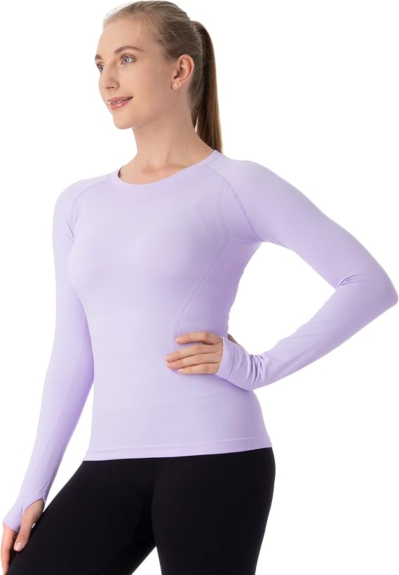 MathCat Seamless Long Sleeve Workout Tops for Women