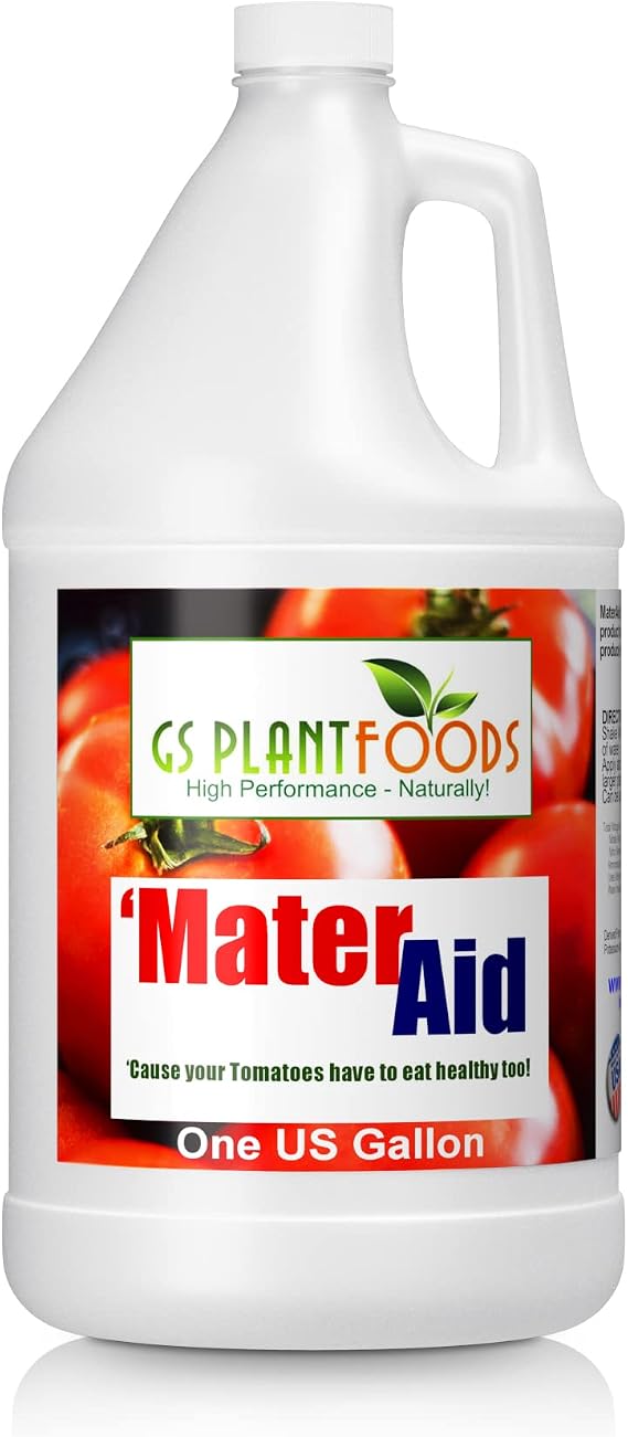 MaterAid Tomato Fertilizer by GS Plant Foods- Superior Plant Food for Feeding & Growing Tomatoes (1 Gallon)- Tomato Food Suitable for All Your Tomatoes