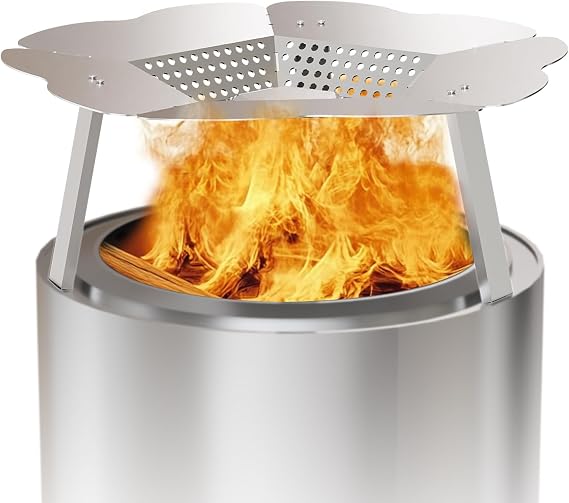Heat Deflector for Solo Stove Bonfire 19.5", Portable 304 Stainless Steel Bonfire Heat Deflector, Fire Pit Heat Diffuser with Carrying Handle & Leg for Solo Stove Accessories Easy to Install