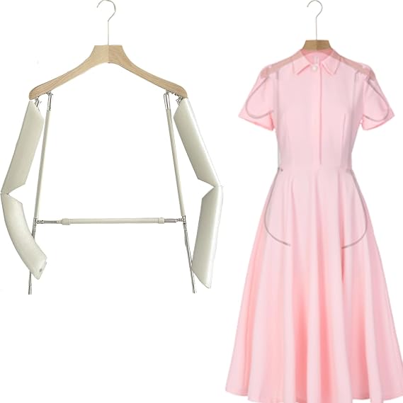 Metal Body Shape Clothing Display Hangers, Female Mannequin Torso | Wooden Dress Form with Adjustable Waist and Arms for Retail Boutique Photography Show Fashionable Store, Hang Jackets Sweater