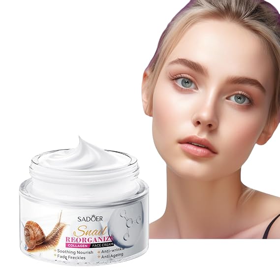 For Sadoer Snail Collagen Face Creams Lotion,Nourishing Face Moisturizers,Facial Skin Care Cream,Facial Creams,Brighten skin tone.moisturizes hydrates the skin 50g 1.76 OZ