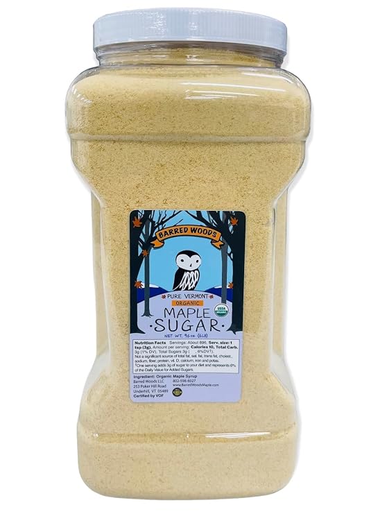 Bulk Maple Sugar - 6 lbs (96 oz) - Pure Organic Vermont Granulated Maple Sugar - From Barred Woods Maple