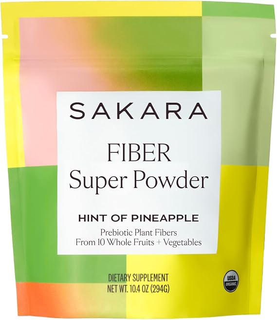 SAKARA Super Prebiotic Fiber Powder, Pineapple Flavor