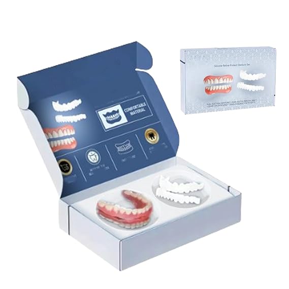 Premium Custom Silicone Denture Set, Silicone Restyle Prothese Set, Silicone Reline Denture Set, Denture Silicone Reline Kit, for Men and Women (1pcs)