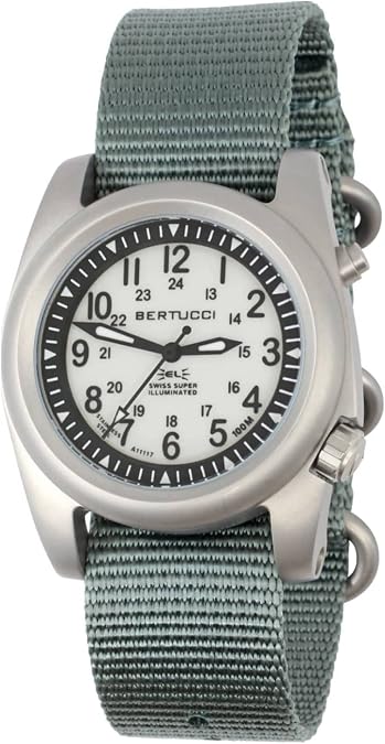 Bertucci A-2sel Super Illuminated - Ghost Gray El Dial- 354 Vintage Drab Nylon Band