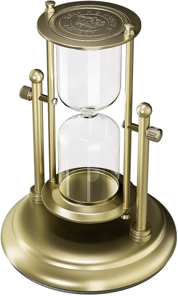 SuLiao Empty Hourglass, Brass 360 Rotating DIY Sand Timer for Wedding Ceremony Set, Large Antique Without Sand Clock for Desk Home Office Decorative