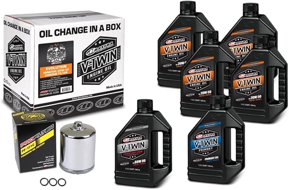 V-Twin Oil Change Kit Mineral w/Chrome Filter, Evolution