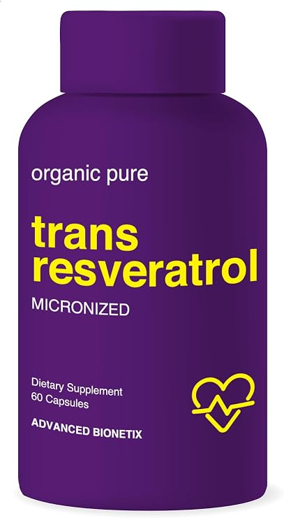 Advanced Bionetix 2X Potency Micronized Trans Resveratrol Supplement. 1200mg per 2 Capsules. High Absorption Antioxidant Formula. Promotes Anti Aging, Cognitive Support & Heart Health