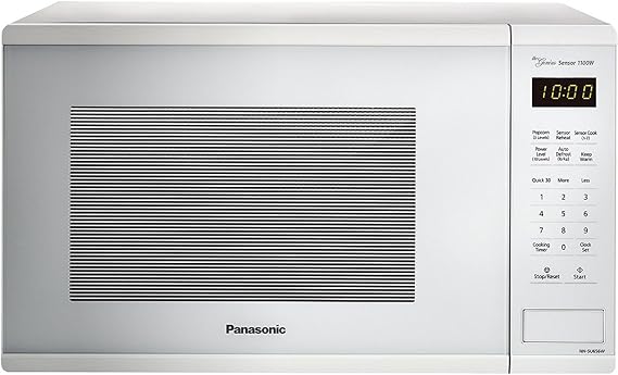 Panasonic Countertop Microwave Oven with Genius Sensor Cooking, Quick 30sec, Popcorn Button, Child Safety Lock and 1100 Watts of Cooking Power - NN-SU656W - 1.3 cu. ft (White)