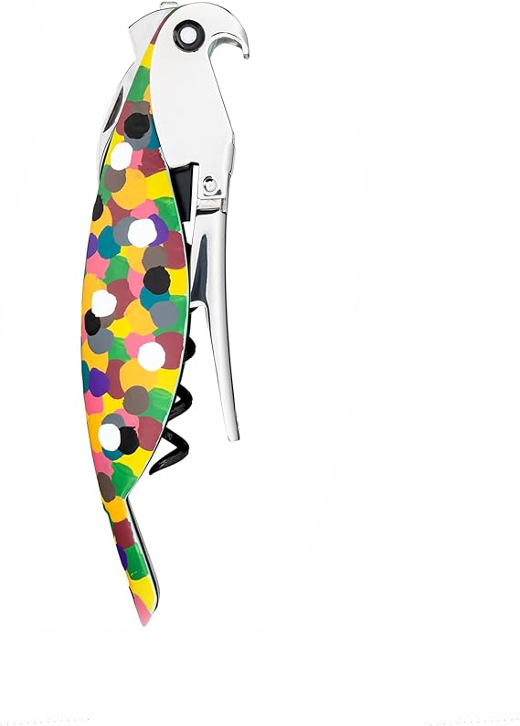 A Di Alessi Hand-decorated Parrot Proust Sommelier Corkscrew in Cast Aluminiumin and PC