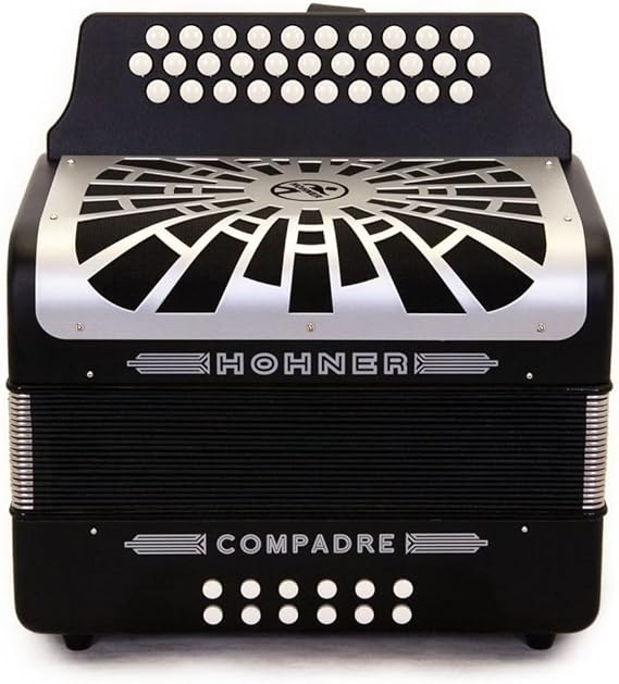 Hohner Compadre G/C/F 3-Row Diatonic Accordion - Black
