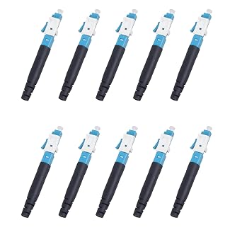 10 pcs LC Singlemode Fiber Optic Quick Assembly Connector Fiber Optic Fast Connectors Singlemode 9/125 Mechanical Connectors Adapter for 0.9/2.0/3.0/2.0 * 3.0mm Singlemode Fiber Cable