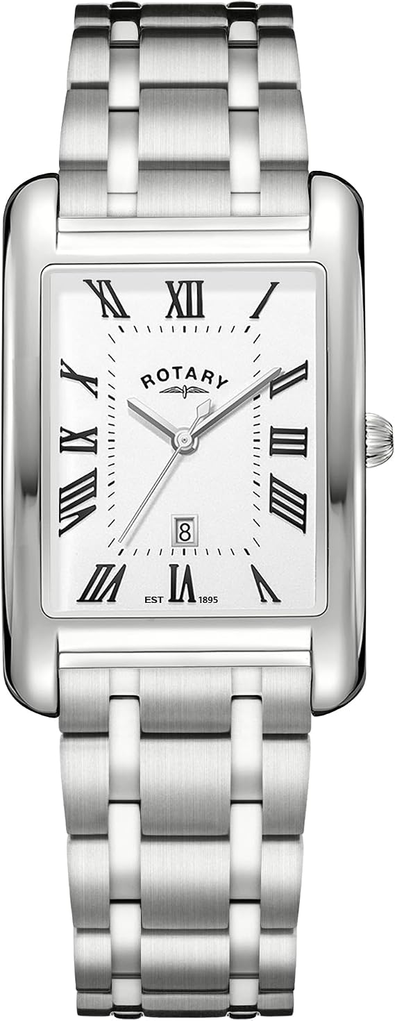 Rotary Men's Heritage Astoria Rectangular Stainless Steel Bracelet Watch