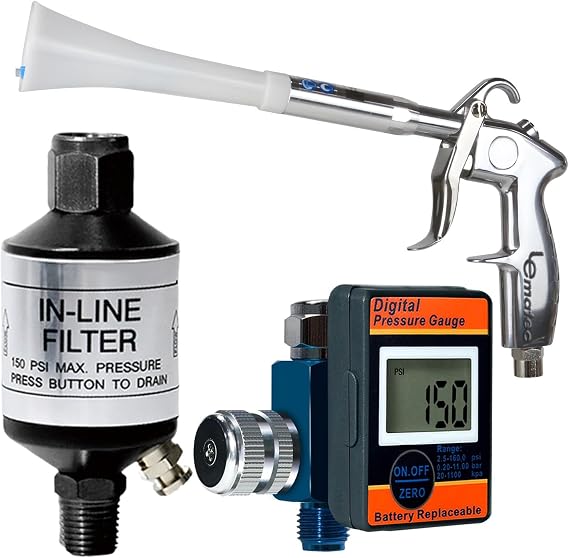LE LEMATEC Detailing Air Tool Kit Blow Gun, Filter & Regulator