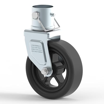 1500lbs 6 Trailer Jack Swivel Caster Replacement with Upgraded Spoked Wheel and Pin, Silver