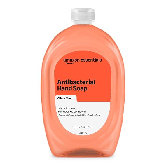 Amazon Basics Liquid Hand Soap Refill, Light Moisturizing, Triclosan-Free, Phthalate-Free, Paraben-Free, Citrus, 50 Fl Oz (Pack of 1) (Previously Solimo)