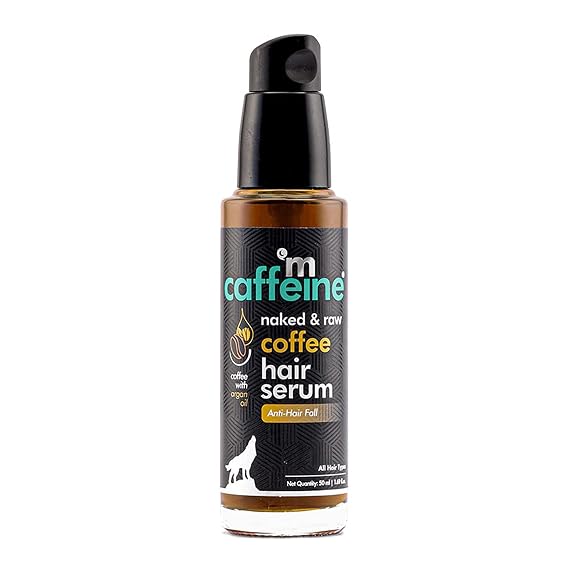 mCaffeine Naked and Raw Coffee Hair Serum - Nourishes Scalp and Strengthens Roots - Leaves Hair Healthy, Frizz-Free, and Shiny - 1.69 oz