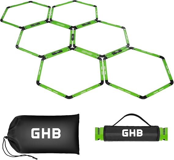 GHB Hex Agility Rings Speed Rings with Carrying Bag 6 Set
