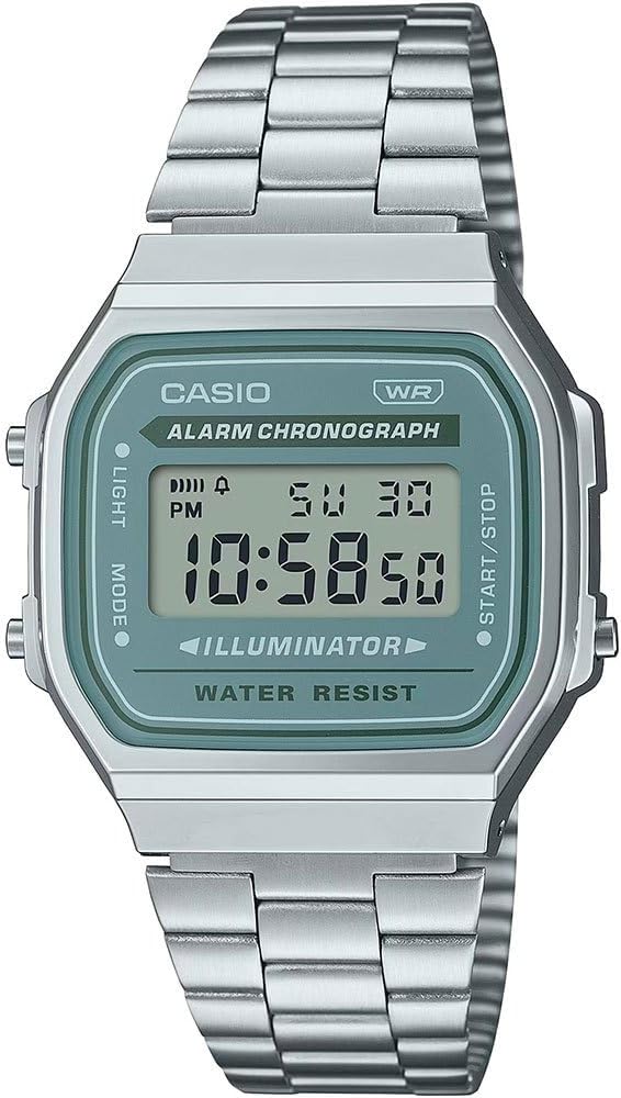 Casio A168WA-3AYDF Wristwatch, Grey, Standard