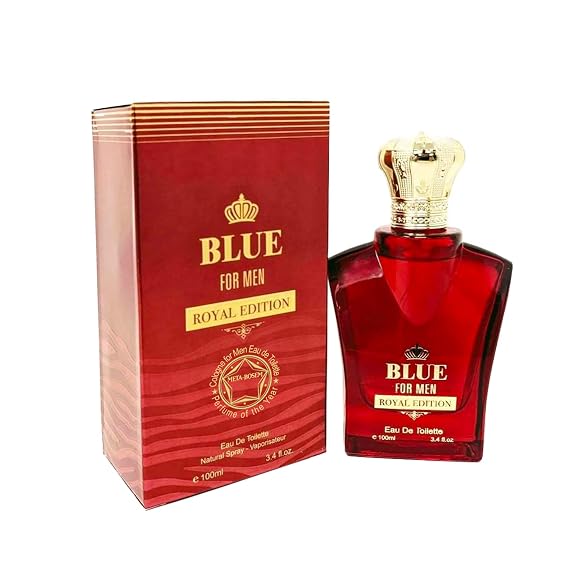 Blue Royal Red Edition Fragrance for Men | Masculine Cologne with Fruity Fresh Spicy, Eau de Toilette Natural Spray - Great Holiday Gift, 3.4 Fl Oz/100 Ml
