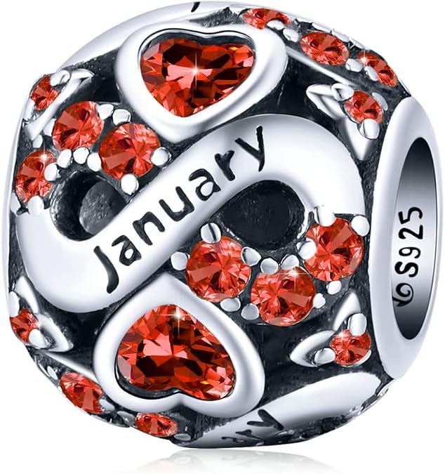 925 Sterling Silver Birthstone Charm for Bracelets Women Jewelry Gifts