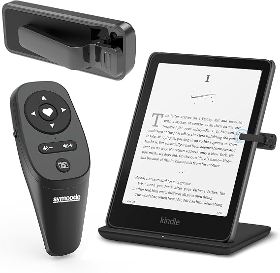 Remote Control Page Turner for Kindle/TikTok,Symcode Kindle Paperwhite Oasis Kobo eReaders,Bluetooth Page Turner for iPad iPhone, Scroller Remote for TIK Tok Video Taking Remote with Wrist Strap