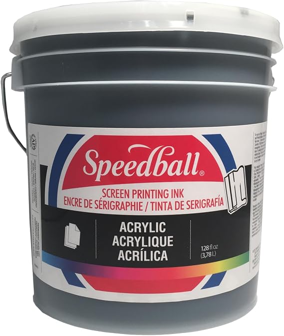 Speedball 004677 Acrylic Screen Printing Ink, 128 FL OZ, Black