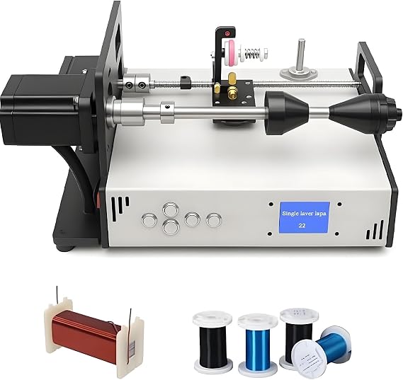 Automatic Coil Winding Machine, 900RPM Digital Wire Winder, Compatible with 18-46AWG, LCD Display for Coils, Fishing Lines