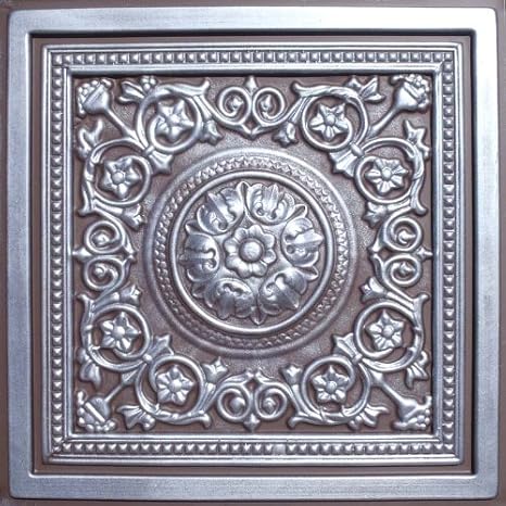 Majesty Antique Silver Chocolate (24x24 PVC) Ceiling Tile