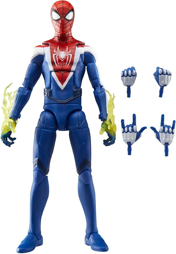 Marvel Legends Series Gamerverse Miles Morales Verbesserter-Anzug-Stil Spider-Man Action-Figur mit Händen zum Austauschen Spielzeug für Jungen