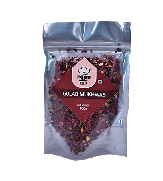 FOODHOLIC Shahi Gulab Mukhwas,Traditional Mouth Freshener Mukhwas Mix (Mouth Freshener) (100 GM)_Packing May Vary