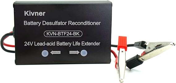 24V Lead-Acid Battery Desulfator Sulfation Removal Desulfator KVN-BTF24-BK New Version Low Voltage Protection (24V)