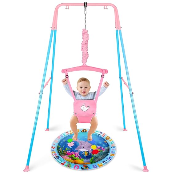 Baby Jumper with Stand, Toddler Jumper with Water Mat for Indoor Outdoor