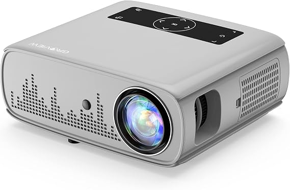 5G WiFi Projector, GROVIEW 8500L Full HD Native 1080P Projector Synchronize Smartphone Screen, Max 300" Display , 4K Video Support, Compatible with TV Stick/HDMI/DVD Player/AV for Outdoor Movie
