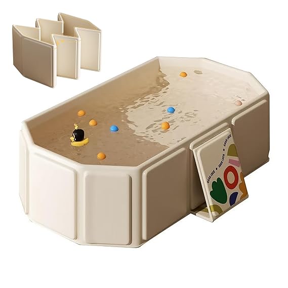 Collapsible Baby Bathtub, Portable & Foldable Bathtub for Newborns to Toddlers, Easy to Store, Lightweight for Home & Travel, SpaceSaver Baby Tubs for Kids