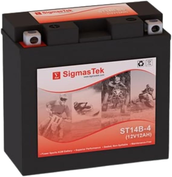 GT14B-4 Compatible SLA Motorcycle Battery by SigmasTek, ST14B-4 210CCA