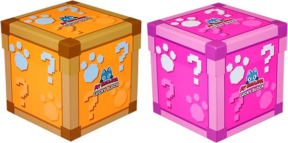 Pet Simulator Roblox Series 1 Limited Edition 6" 15cm Cube Plush - Lucky Blind Box - (Set of 2 Orange & Pink)