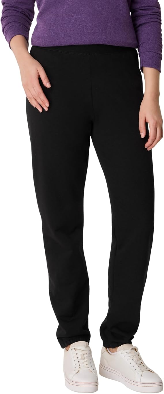 Hanes Women's Sweatpants, EcoSmart Fleece Joggers, Pocketless Cinched Leg Sweatpants for Women, 30"