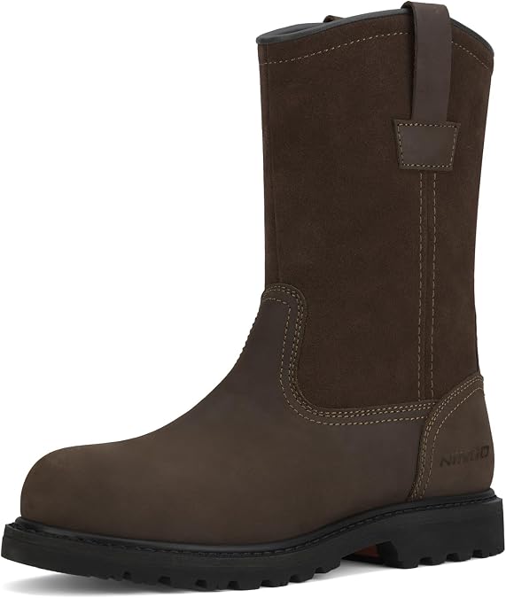 HISEA NINGO Steel Toe Work Boots for Men, Waterproof Wellington Boots