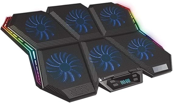 Meteoroid RGB Laptop Cooling Pad with 6 Fan Upto 17 inch laptops (Black/Blue)