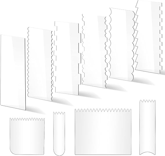 10PCS Cake Scraper Smoother Set, Acrylic Cake Smoother for Icing