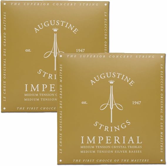 Augustine Strings Imperial Medium Tension - Premium Crystal Nylon Classical Guitar Strings - Produced in New York by the Manufacturer of the Original Nylon String - 2 Sets
