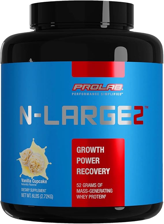 ProLab N-Large2 Mass Gainer 6LB, 52g Protein, 600 Cal (Vanilla Cupcake)