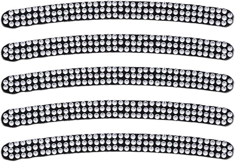 5Pcs Reflective Wheel Rim Stripe Stickers, Car Rhinestone Rim Tire Reflective Decal Night Reflective Safety Decoration Stripe Universal for Motorcycle Wheels Car and Electric Car